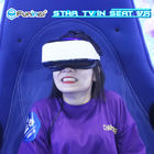 360 تناوب الواقع الافتراضي محاكي اثنان مقاعد VR البيض سينما للملاهي