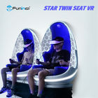اثنان Playes 1.2KW 9D سينما الواقع الافتراضي / VR البيض كرسي للملاهي