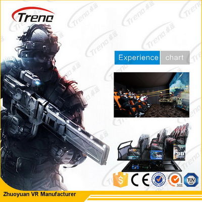 6 دوف بندقية اطلاق النار ستيريو 7D سينما محاكي مع 3D فر شماعات 2.25KW 220V