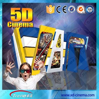 5D interactive cinema Snow Virtual Reality 5D Cinema Equipment  With Hydraulic / Electric Platform