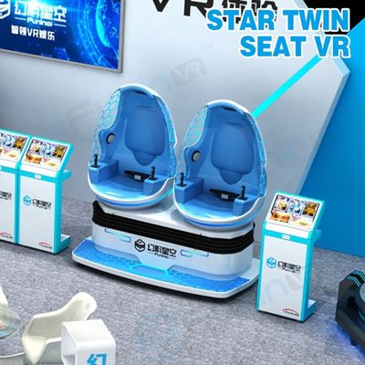 أزرق أبيض اللون مقعدين 9D VR Ride Cabin Cinema محاكاة الواقع الافتراضي للأطفال في متنزه