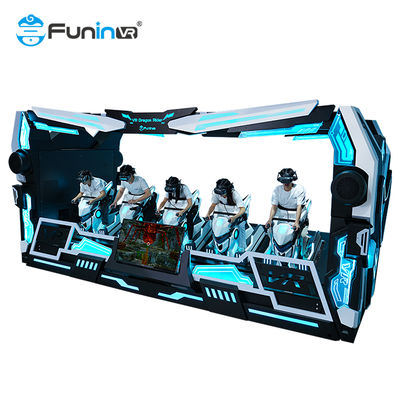 ترفيه 9D VR Dragon Rider محاكي 5 مقاعد على منصة موضوعية متطرفة ديناميكية