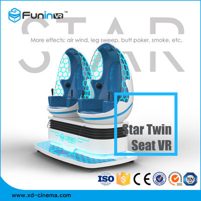 360 درجة الحركة 9D الواقع الافتراضي محاكي 220V البصمة الصغيرة اثنين من مقاعد البيض