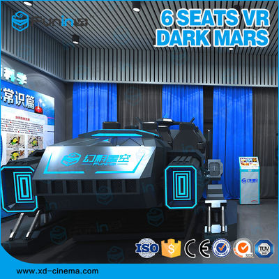 ألعاب الواقع الافتراضي 6 مقاعد 9D الواقع الافتراضي محاكي ISO9000 220V متعددة الأسود المظهر