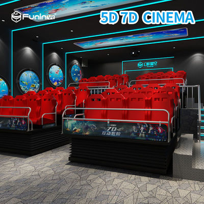 Metal Screen 7d Simulator Cinema 6 / 9 Seats With Wind Effects Electric System