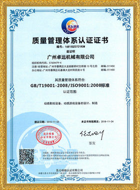 الصين Zhuoyuan Co.,Ltd الشهادات